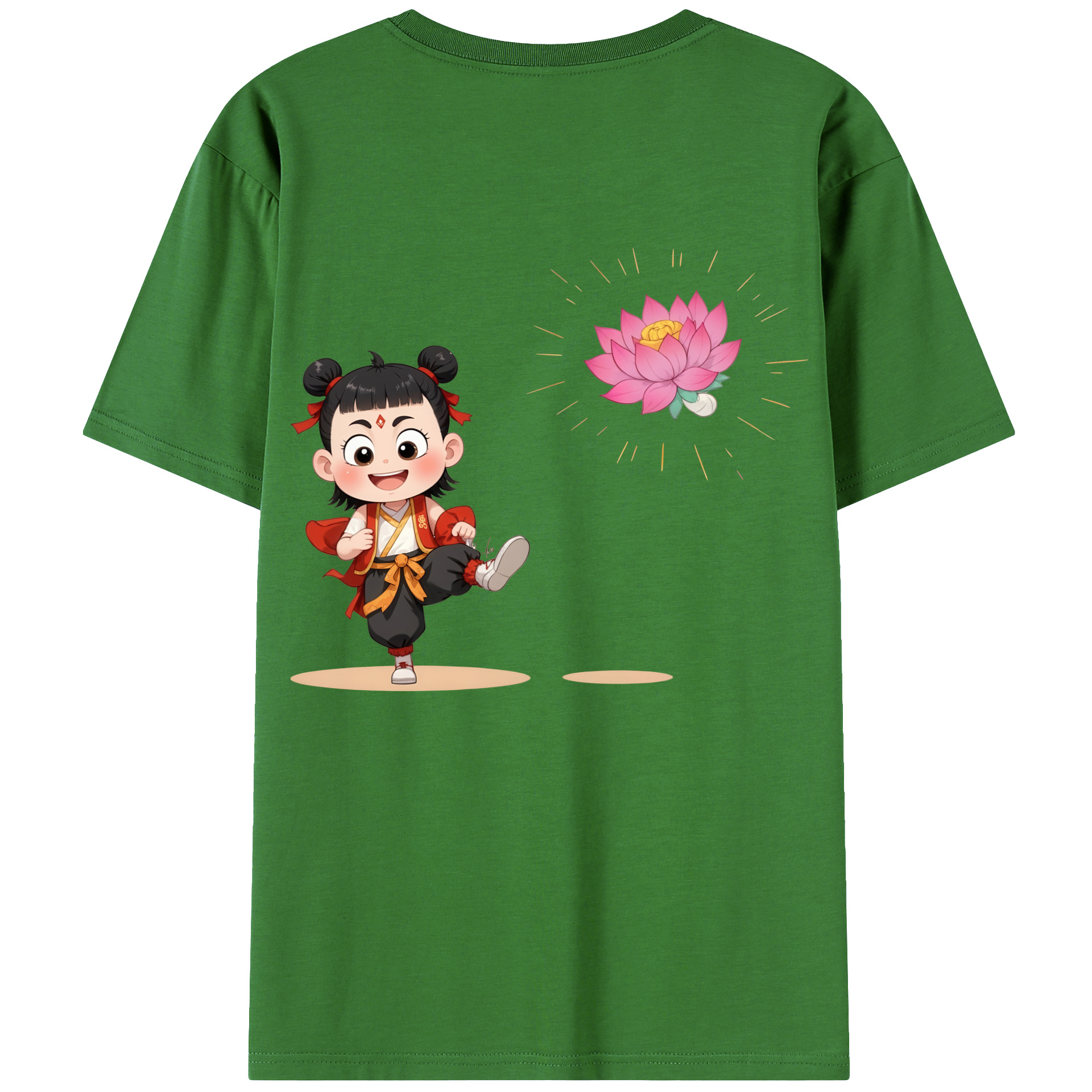 （画像用） Ne Zha 2 ナタ 魔童の大暴れ レディース半袖Tシャツ(バックプリント)